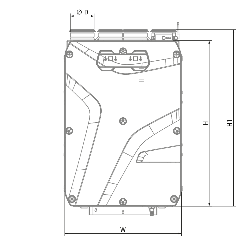 Blauberg Reneo SE 240 L S21 CF - Dimensions