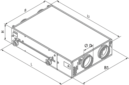 Blauberg KOMFORT EC DBW 550-E L S21 DTV - Dimensions