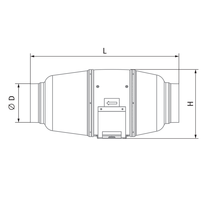 Blauberg Iso-Mix EC 150 W1 - Dimensions