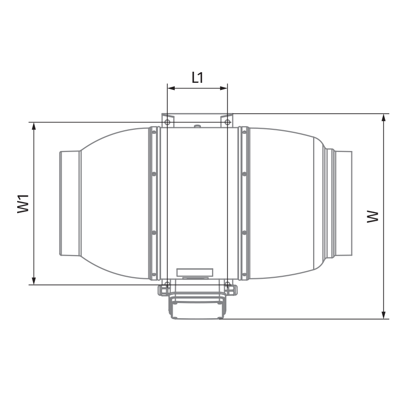 Blauberg Iso-Mix EC 250 G1 - Dimensions