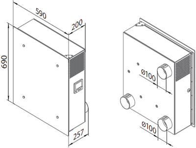 Blauberg Freshbox E-100 black - Dimensions
