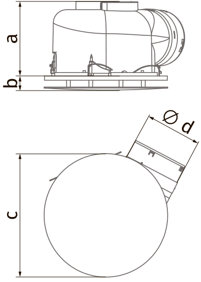 Blauberg Ultra 250 Round H - Dimensions