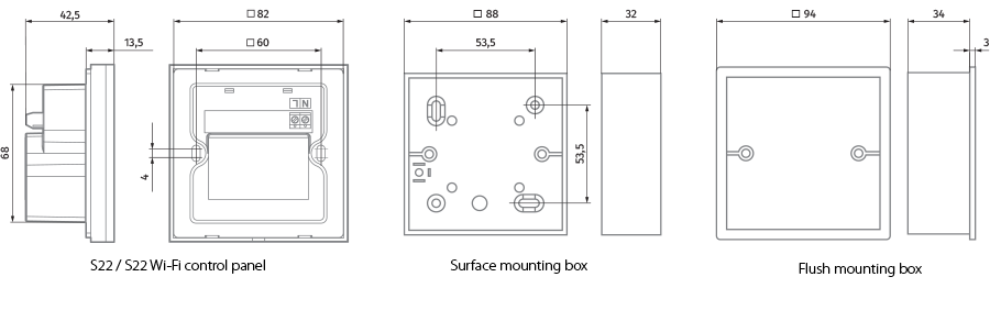Blauberg S22 Wi-Fi - Dimensions