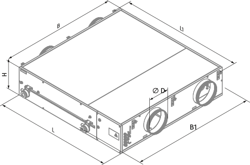 Blauberg KOMFORT EC DBE 900-E L S21 DTV - Dimensions