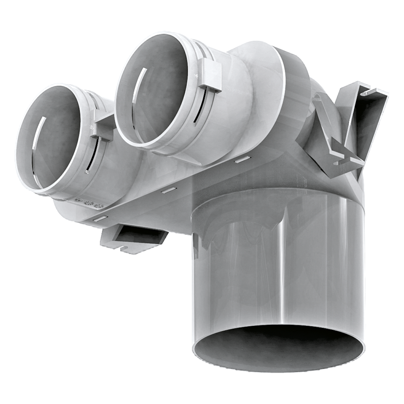 Series Blauberg BlauFast RPZ 125/75x2 01 - System 75 - Radial ductwork